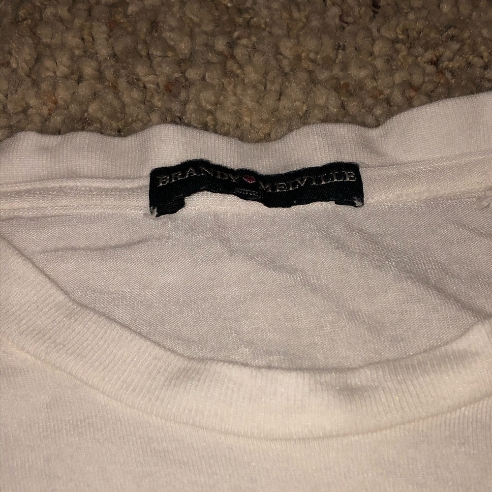 BRANDY MELVILLE White Malibu T-Shirt Size S - Picture 3 of 5